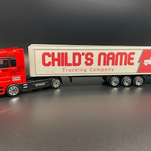 Personalized toy truck, customized with your child's name on the side of the truck: birthday, Christmas, any event for children!