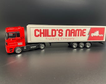 Personalized toy truck, customized with your child's name on the side of the truck: birthday, Christmas, any event for children!