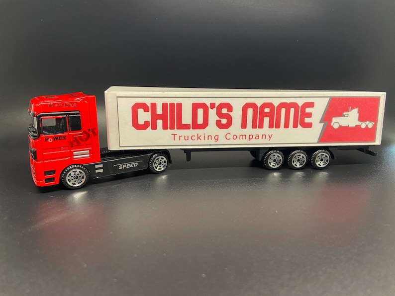 Personalized toy truck, customized with your child's name on the side of the truck: birthday, Christmas, any event for children! 