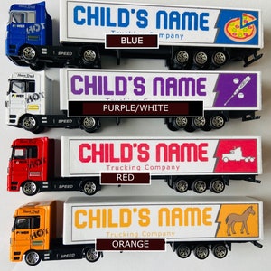 Personalized toy truck, customized with your child's name on the side of the truck: birthday, Christmas, any event for children image 4