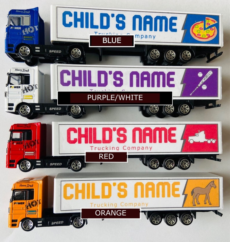 Personalized toy truck, customized with your child's name on the side of the truck: birthday, Christmas, any event for children image 4