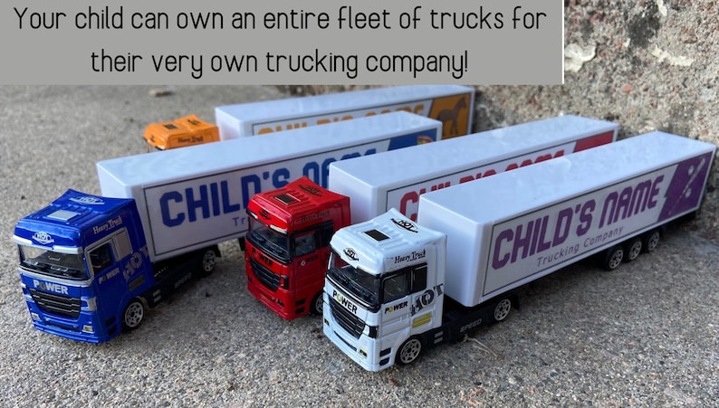 Personalized toy truck, customized with your child's name on the side of the truck: birthday, Christmas, any event for children image 7