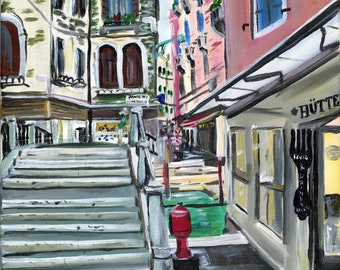 Venice Canal Acrylic Painting | Framed San Marco Italian Art, 11x14