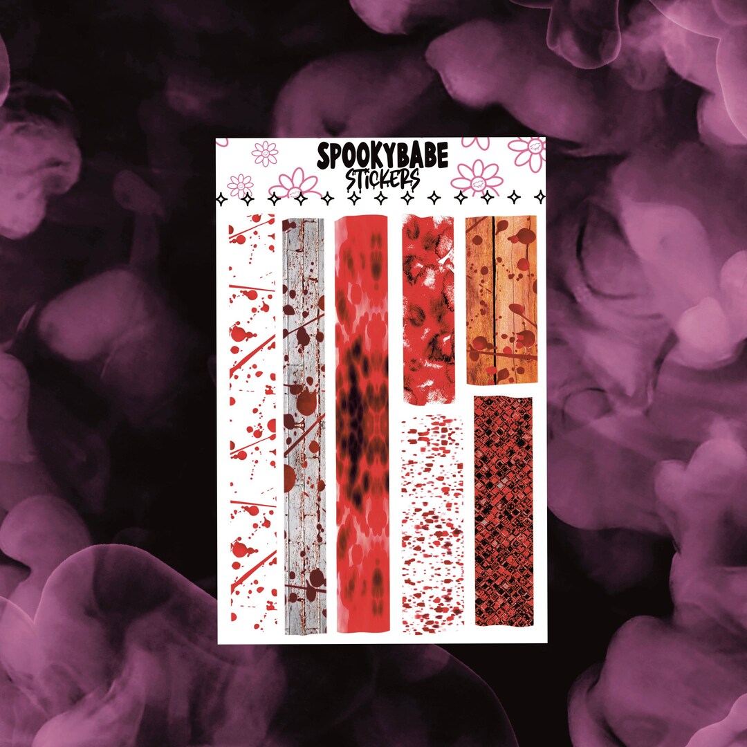Blood Spatter Horror Movie Themed Strips Matte Sticker Sheet - Etsy