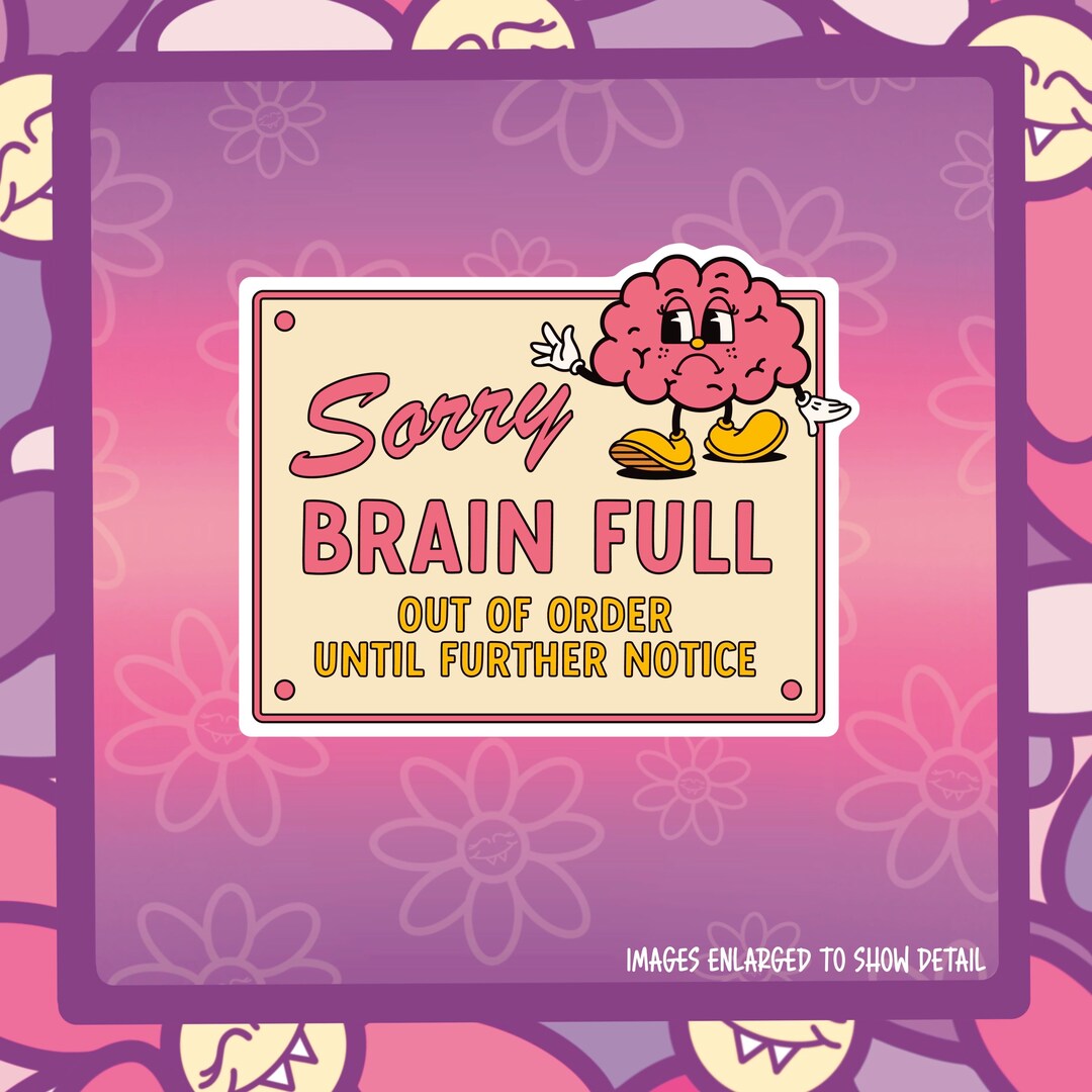Vintage Brain Full Vinyl Sticker - Etsy
