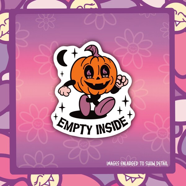 Empty Inside Retro Pumpkin Vinyl Sticker