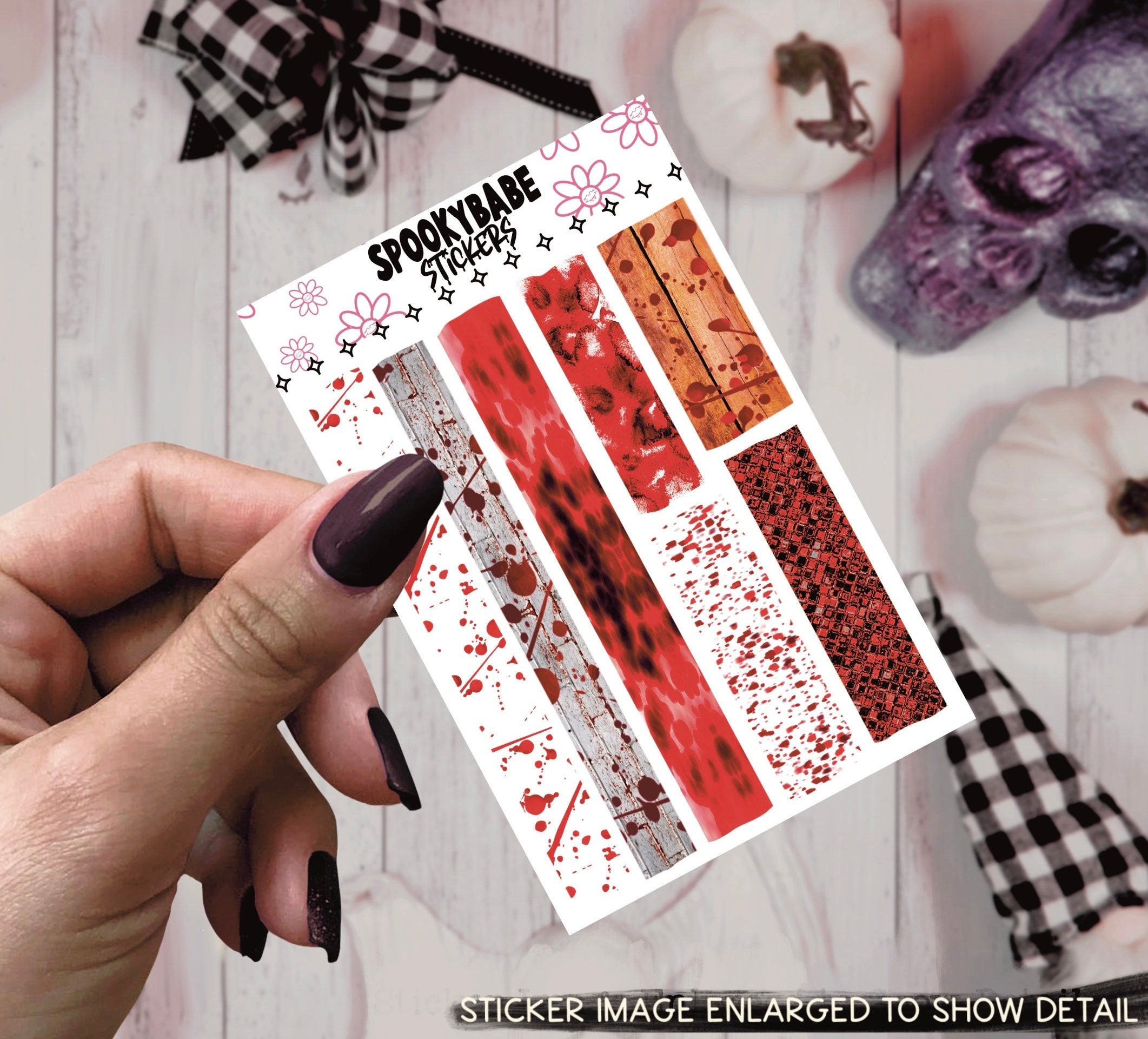 Blood Spatter Horror Movie Themed Strips Matte Sticker Sheet - Etsy