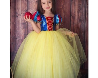 Snow White Costume, Snow White Birthday Dress,princess dress, girls princess costume dress TUTU dress style princess costume.