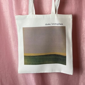 Duster - Stratosphere - Handmade Linen Tote Bag - Canvas shopping bag 100% recycled eco friendly grunge indie shoegaze lofi slowcoremusic