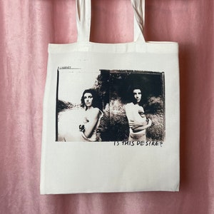 PJ Harvey- Is This Desire? -Handmade Linen Tote Bag - Canvas shopping bag 100% recycled eco friendly indie shoegaze lofi goth music