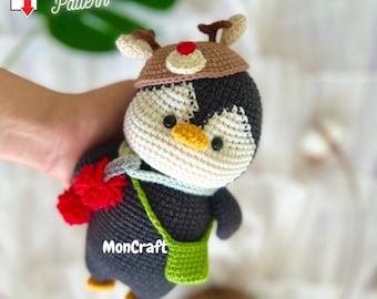 Christmas Penguin Crochet Pattern, Ornament (PDF Pattern)