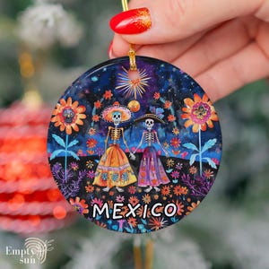 MEXICO Ceramic Ornament, Travel Christmas Ornament