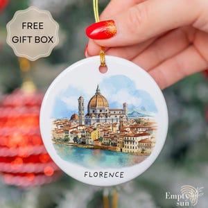 FLORENCE Italy Christmas Ceramic Ornament, Travel Christmas Ornament
