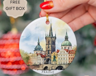 PRAGUE Christmas Ceramic Ornament, Italy ornament, Mountain Ornament