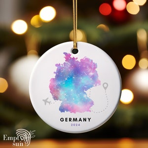 GERMANY Map Christmas Ceramic Ornament, Travel Christmas Ornament