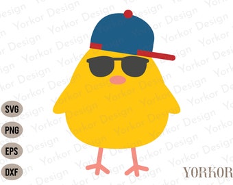 Chick with sunglasses SVG , Easter Chick svg , Funny Easter SVG , Baby Chick svg  , Easter SVG , Easter Girl svg