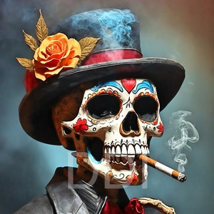 Steampunk Gothic Skull Candy Art -  3D Digital Download High Resolution - Pagan Image - Magical Mystical Art - Skeleton Art - Gothic Art