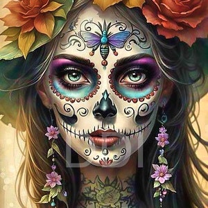 Skull Candy Steampunk Skeleton Girl - Fantasy Image - Magical Mystical Art - Digital Download -  3D High Resolution - Pagan Art - Gothic Art