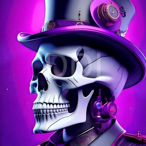 Steampunk Gothic Skeleton - 3D Digital Download High Resolution - Fantasy Image - Magical Mystical Art - Skull Art - Gothic Art - Pagan Art