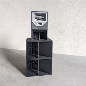 Fiktion-One Miniature Art Model. 3d-printed Speaker Set. Sound System Replica. Techno Club Culture. Berghain Berlin. DJ gift. Souvenir