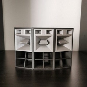 Fiktion-One Miniature Art Model. 3d-printed Speaker Set. Sound System Replica. Techno Club Culture. Berghain Berlin. DJ gift. Souvenir