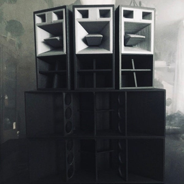 Fiktion-One Miniatur Lautsprecher Set 3d-gedruckt Replikate Sound System Techno Clubkultur Berghain