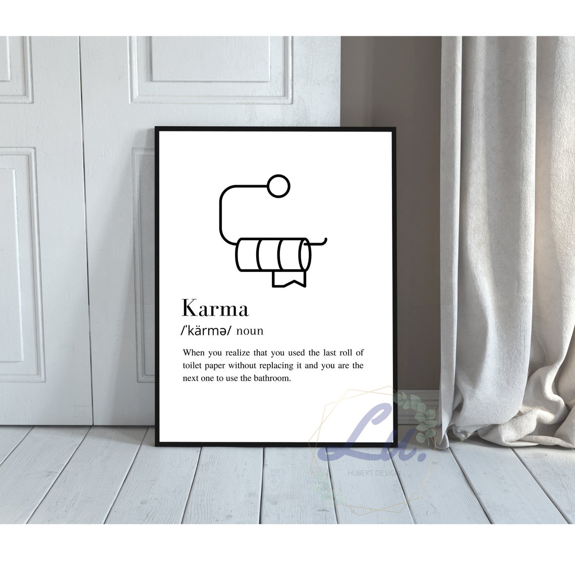 Karma Definition Print Bathroom Wall Decor Karma Printable Etsy