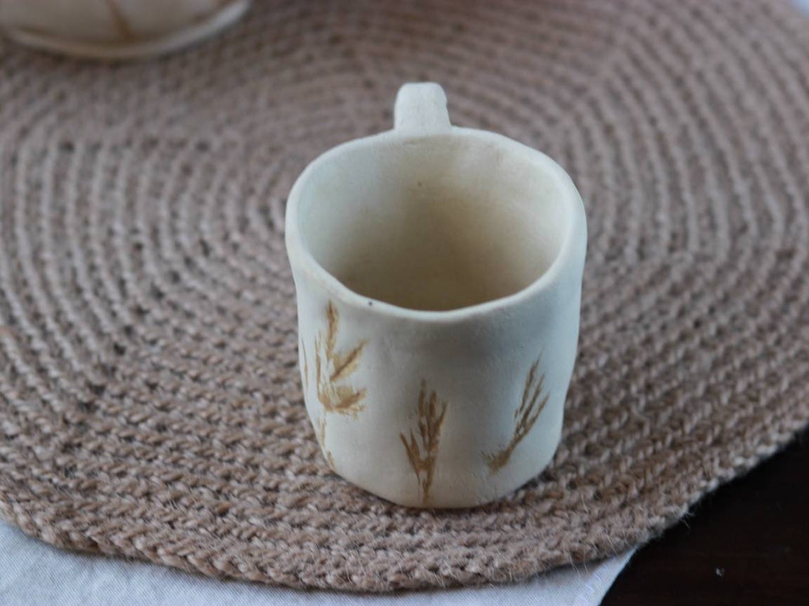 Beige Stoneware Dinnerware Set Handmade Ceramic Rustic Dish Etsy