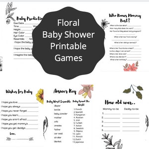 Baby Shower Printable Game Floral | Etsy