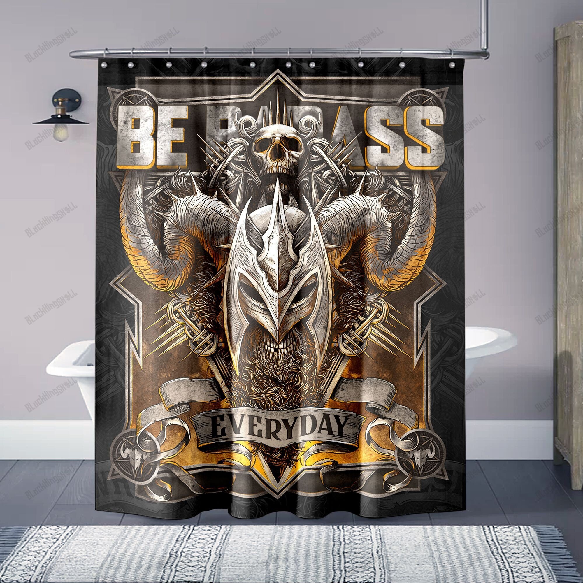 Tattoo Skull Be Badass Everday 3D Shower Curtain Etsy