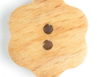 Holzknopf Blume 15 mm