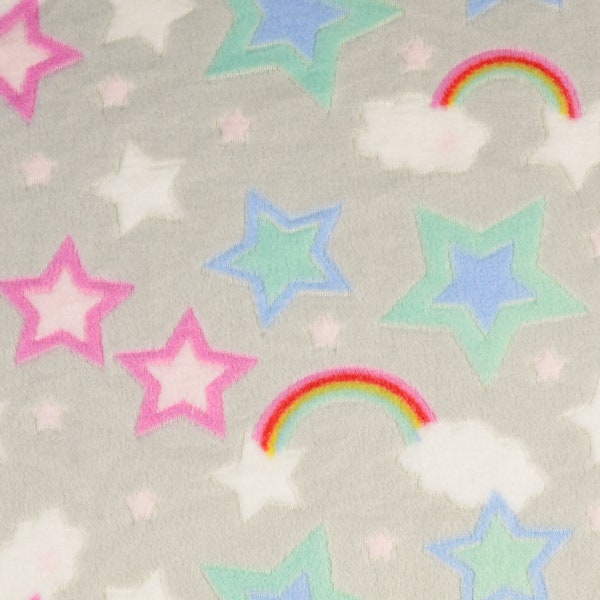 Kuschelfleece Regenbogen & Sterne