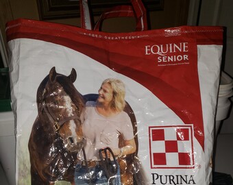 Hand made recycled feed bags