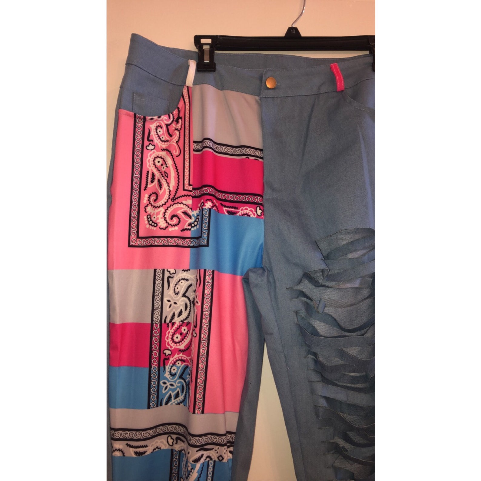 Bandana Print Jeans Etsy