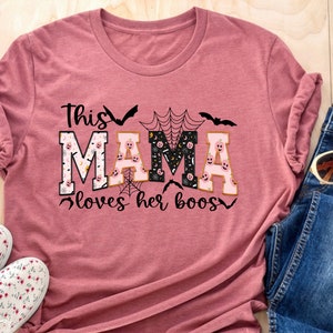 このママはブーが大好き スウェットシャツとパーカー、不気味なママ スウェットシャツ、不気味な季節、ママ スウェットシャツ、不気味なシャツ、ハロウィン スウェットシャツ