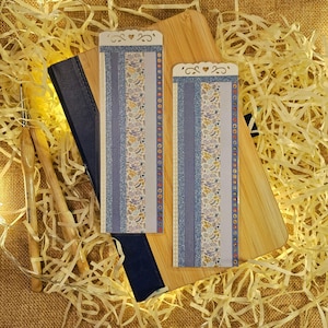 Marcador feito à mão - Estilo colagem - Safira ouro efêmera - presente - feito à mão - mídia mista - álbum de recortes - Presente exclusivo e artístico para amantes de livros - Série original