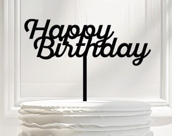 Modern "Happy Birthday" Reusable PLA 3d Printed Cake Topper