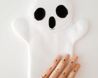 Handmade Felt Ghost Hand Puppet | Halloween Toy