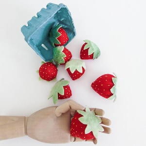 Felt Strawberries Pretend Food Set