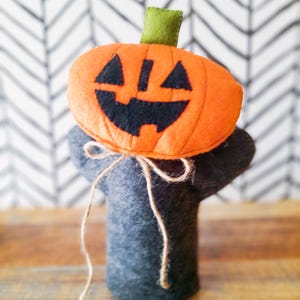 Handmade Felt Pumpkin Hand Puppet