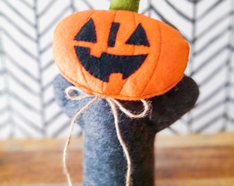 Handmade Felt Pumpkin Hand Puppet