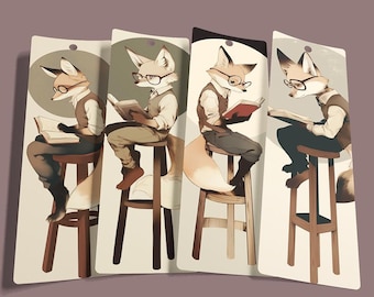 Printable Bookmark Set - Foxes Reading Books