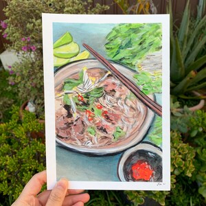 Vietnamese pho aquarelle peinture d’art impression A4 et A5