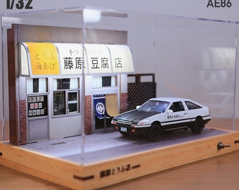 Negozio di tofu Fujiwara Scena, modello 1:32 parcheggio, Initial D
