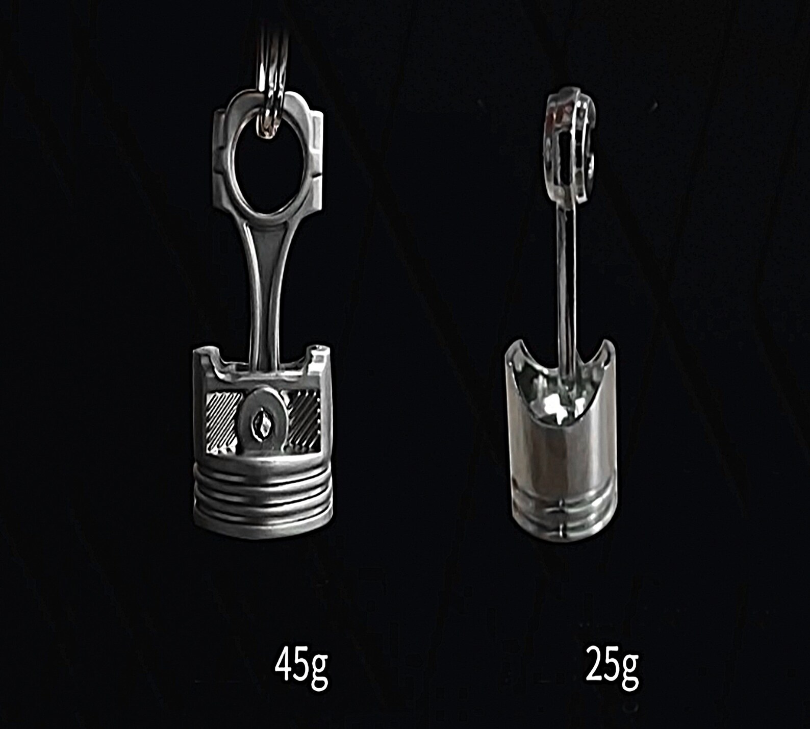 Piston Keychain, Keychain Metal Pendant, Unique Keychain, Piston