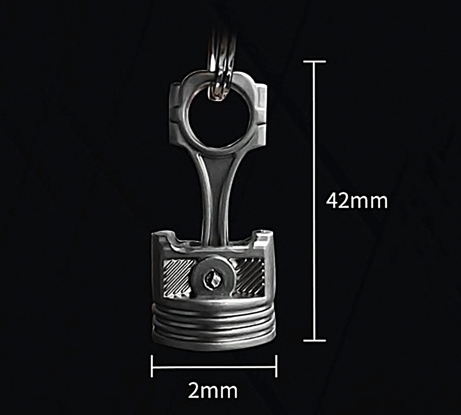 Piston Keychain, Keychain Metal Pendant, Unique Keychain, Piston