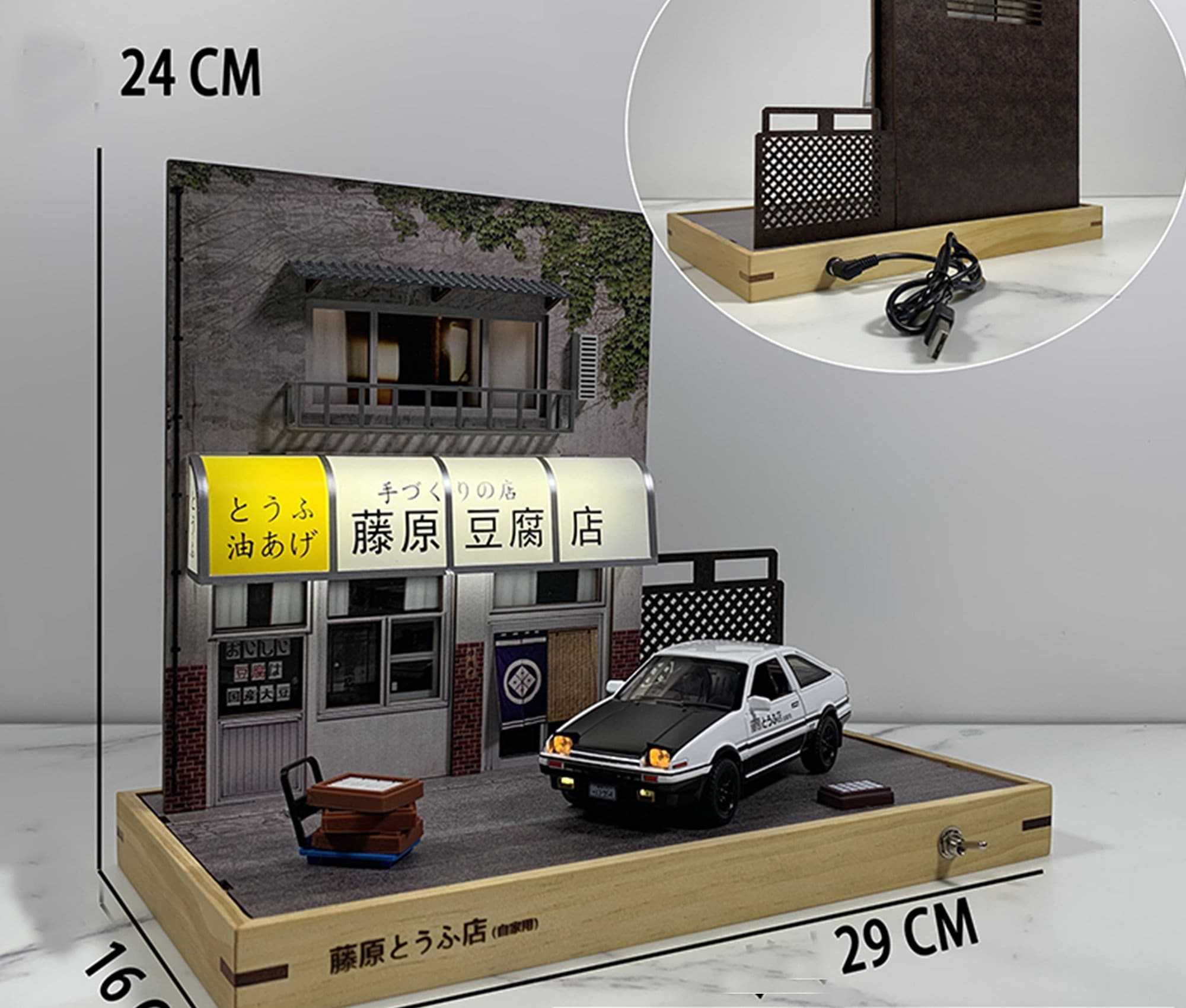 Fujiwara Tofu Shop Scene With AE86 Car Model With Doll - Etsy Canada