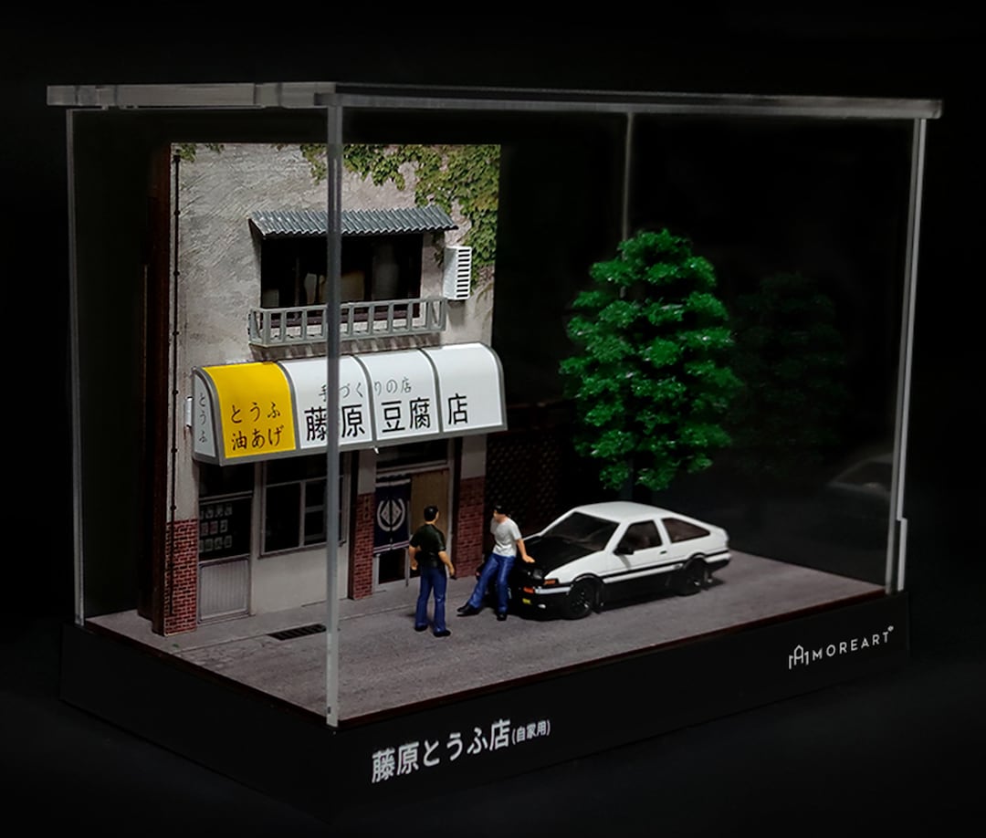 Fujiwara Tofu Shop Scene 1:64 AE86 Car Model Display Box - Etsy