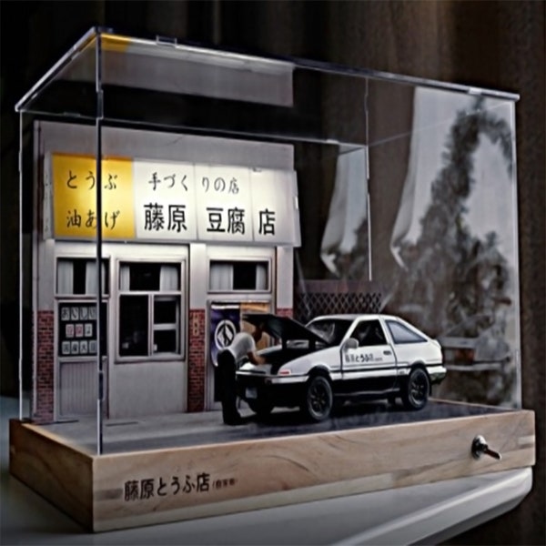 Fujiwara Tofu shop scene | model parking garage scene | AE86 car model | Birthday gift for boys