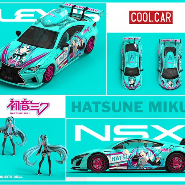 Honda NSX Hatsune Miku Edition | 1:64 Toyota AE86 Initial D Hatsune Memorial Edition | Car Model | Gifts | Toyota AE86 | lexus Hatsune Miku